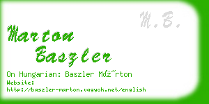 marton baszler business card